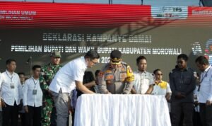 Polres Morowali Gelar Pengamanan Deklarasi Kampanye Damai Pilkada 2024