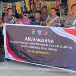 Sambut Hari Lalu Lintas Bhayangkara ke-69, Satlatan Polres Morowali Anjangsana ke Pensiunan Polri