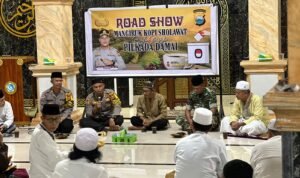 Roadshow Cooling System, Kapolres Palopo ‘Mangiruk Kopi Sholawat’ di Masjid Jabal Nur Rampoang