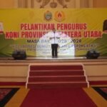 Hadiri Pelantikan KONI Sumut, Bupati Asahan Siap Berkolaborasi